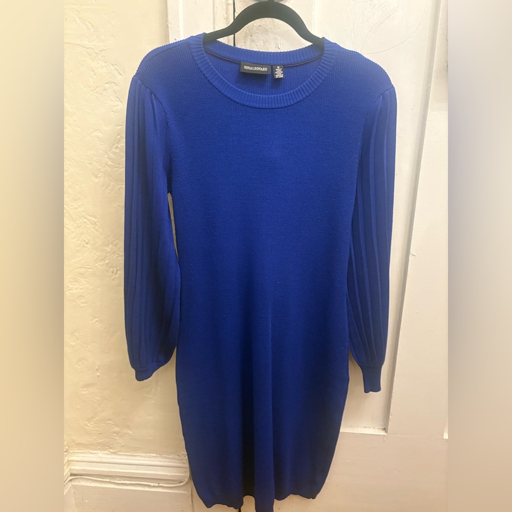 Nina Leonard Royal Blue Knit Top